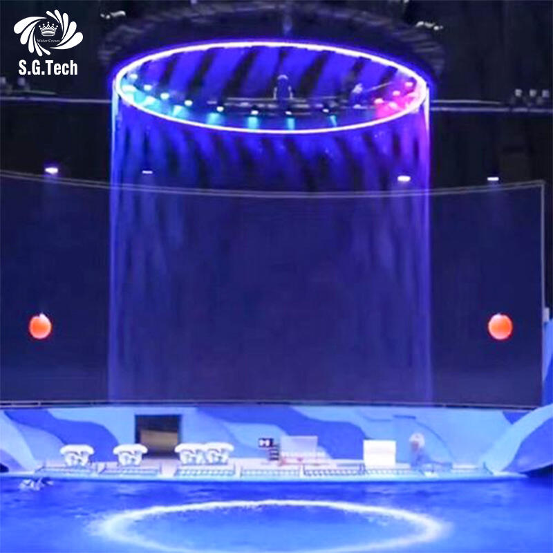 Water Crown Custom Round Digital Water Curtain Fountain High Quality Material Stainless Steel Suitable for Indoor Use