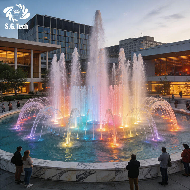 ウォーターソーン社製音楽・ダンシング噴水LED水景装置（庭園景観装飾およびイベント展示向け）