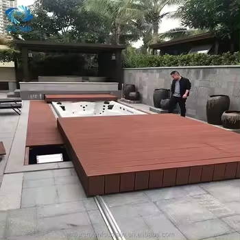 Yetişkinler ve Çocuklar İçin Otomatik Kayar Havuz Kapağı Yerüstü Paslanmaz Çelik Havuz ve Spa Havuzları Ahşap PVC Alüminyum