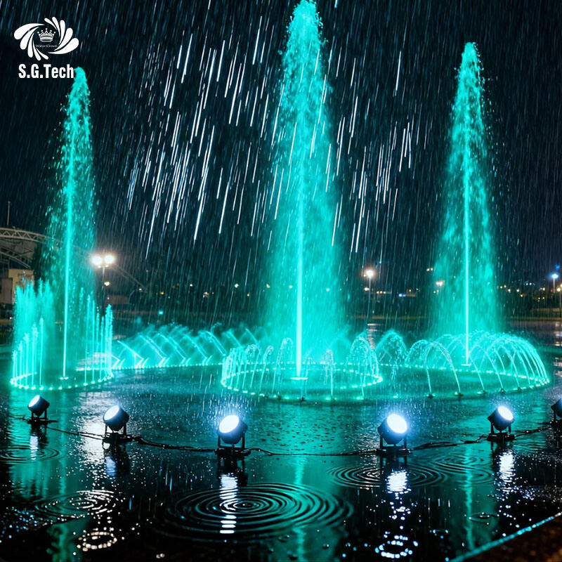 Luces Decorativas Exteriores Grandes de Diseño de Alta Gama con Fuente Musical de Corona de Agua