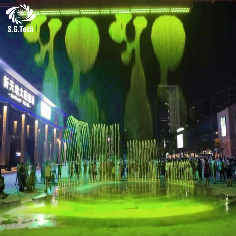 Water Crown SG-DWC Modern LED Crown Laser Water Screen Fountain Stainless Steel Construction Durable Design for Outdoor Use