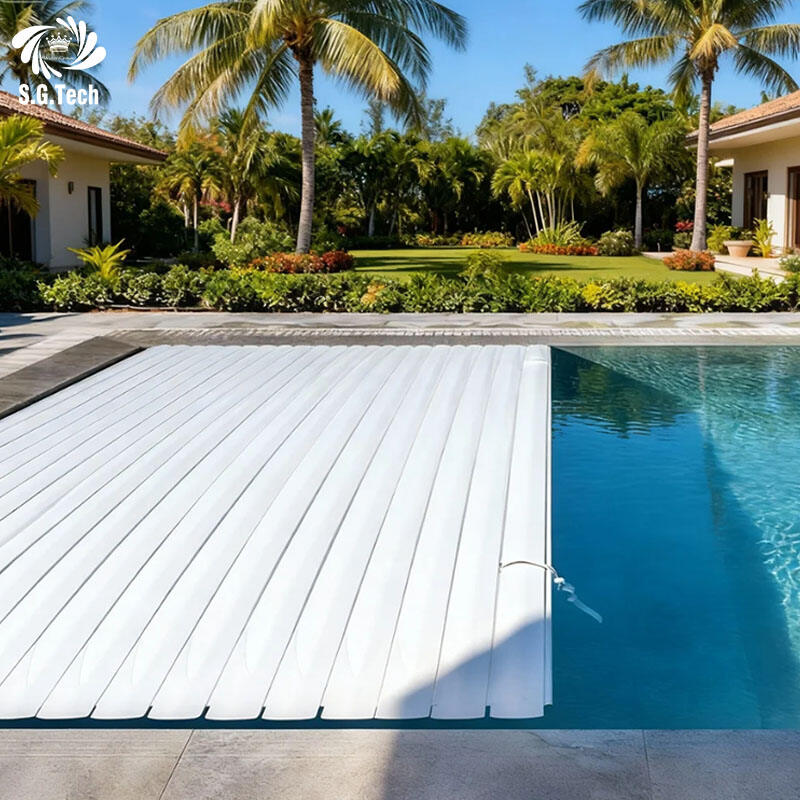 PC Swimming Pool Cover for Automatic and Manual Operation with Strong Safety Protection and Heat Insulation