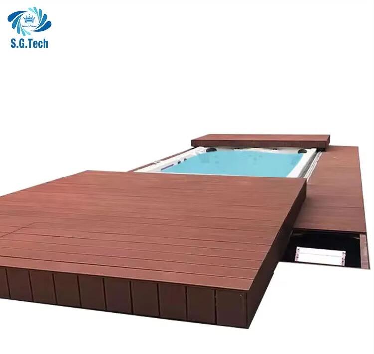 Customized Durable Stainless Steel Wood Deck Cover Automatic Sliding Pool Spa Child Remote Control Friendly Swimming Accessory supplier