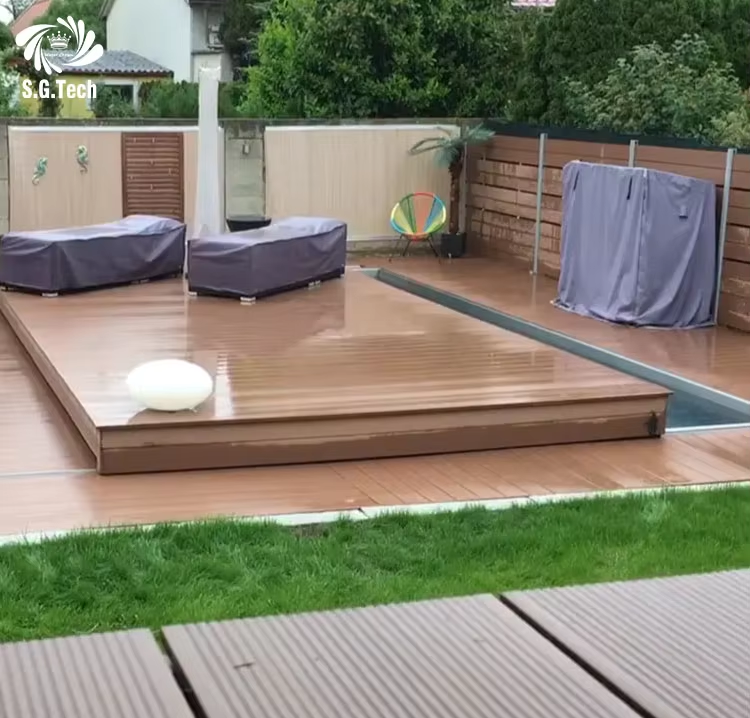 Hersteller Hochwertig Vollautomatisch Schwimmbad Schiebedeckung haltbar Wasserkronen-stark Holz Hochpoolreiniger