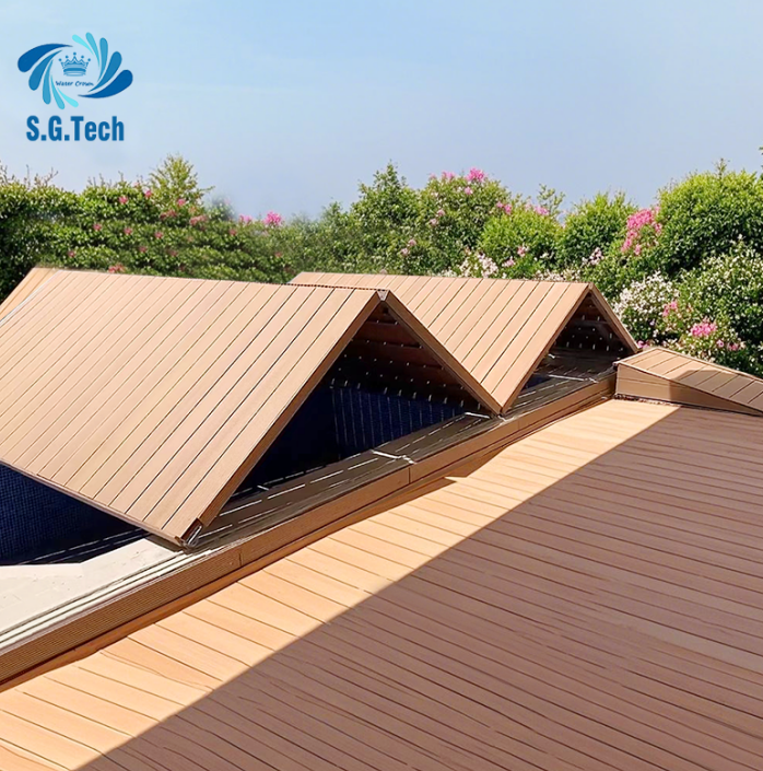 Water Crown Customized High Quality Automatic Folding Pool Cover Durable Sturdy Size Deck for Swimming Pools