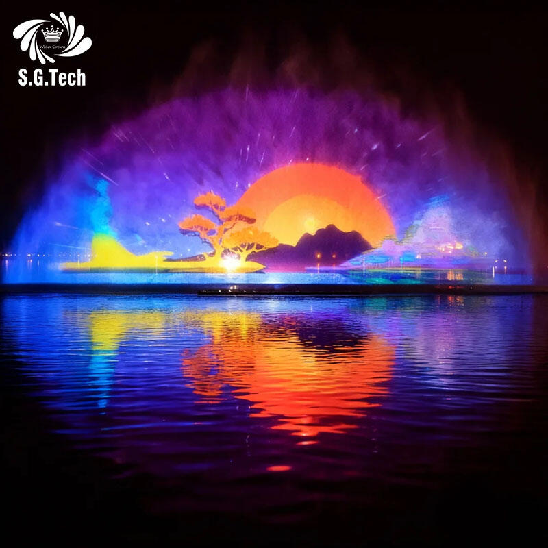 Water Crown 3D Prilagođeni vanjski vodeni valjak multimedijalna fontana vodeni film ekran projektor vanjska fontana