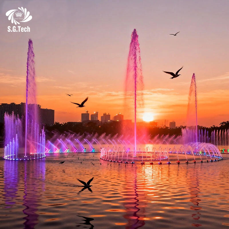 Fuentes Musicales Personalizadas de Diseño de Alta Gama con Corona de Agua, Fuentes de Acero Inoxidable