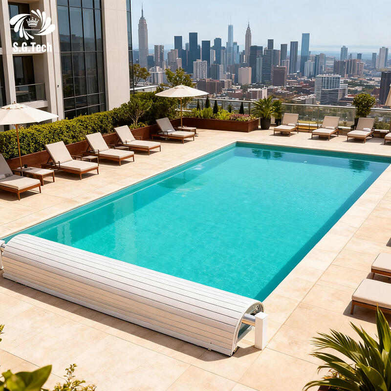 Bạt che hồ bơi PC tự động điều khiển từ xa theo yêu cầu nhà máy Water Crown, bảo vệ an toàn trẻ em