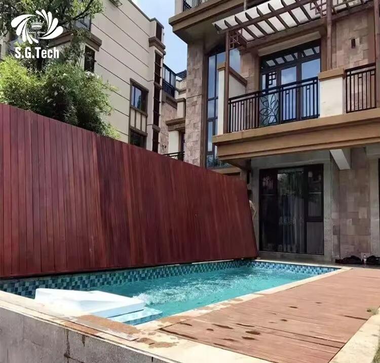 Water Crown Customized High-End Folding Pool Cover Durable Dust-proof Stainless Steel Wood Space-Saving for Adults Children manufacture
