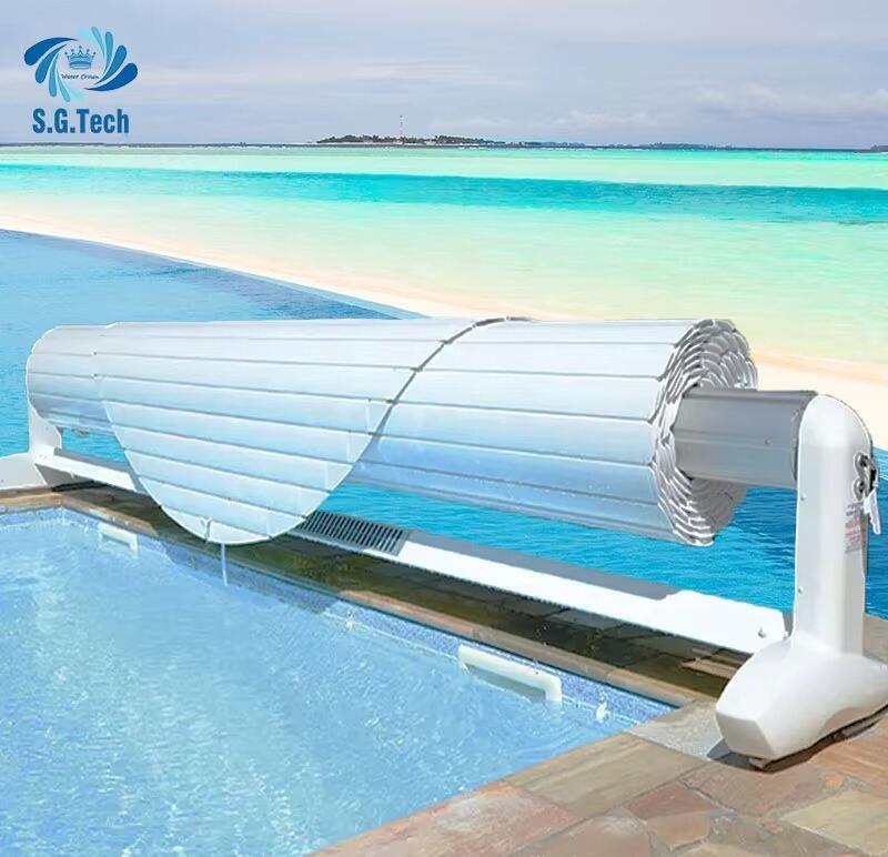 Automatic PC Cover Water Crown-Square Shape Swimming Pool Tool for Adults & Children Safe & Simple Popular with Outdoor Swimmers details