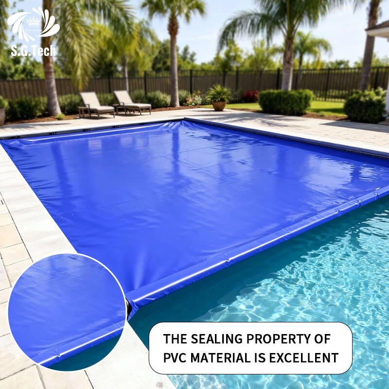 Bạt che an toàn hồ bơi PVC tự động theo yêu cầu từ nhà máy, chống thấm và chống bụi, phù hợp với các hồ bơi có hình dạng không đều