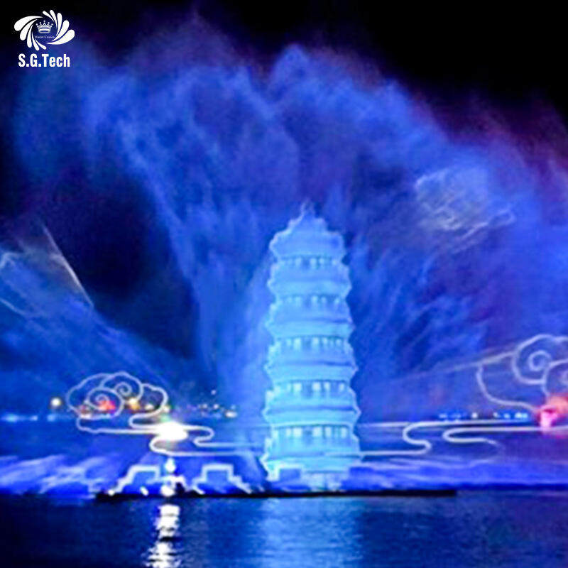 Water Crown prilagođena dekoracija za vanjski prostor, filmski vodeni zavesni mlazni bazen fontana s LED svjetlima, pogodno za vanjske trgove