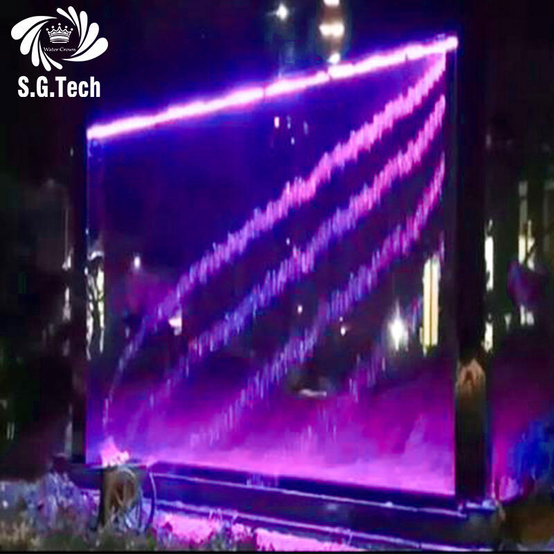 Water Crown SG Commercial Outdoor Fountain Stainless Steel 30M Linear Digital Water Curtain 110-240V Water Resistant Easy