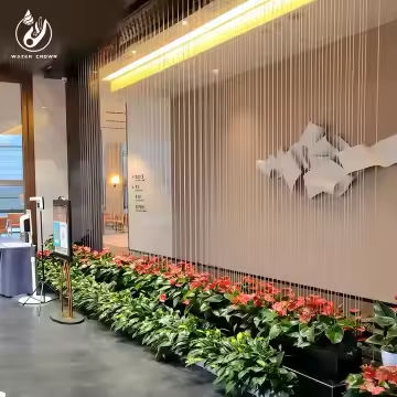 Özelleştirilmiş Dijital LED Işıklı Dekoratif Taş Su Perdesi Yağmur Ekranı Modern Dış Mekan Park Oturma Odası Bahçe Şelale Duvarı