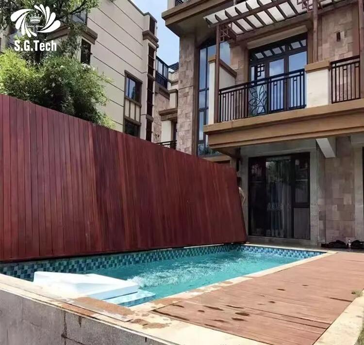 Water Crown Customized Durable Dust-proof Stainless Steel Folding Pool Cover Space-Saving for Adults & Children for Wood Pools supplier