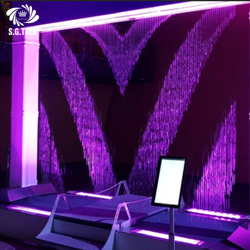 Water Crown SG Commercial Outdoor Stainless Steel Modern Fountain 30M Linear Digital Water Curtain Easy Installation Water