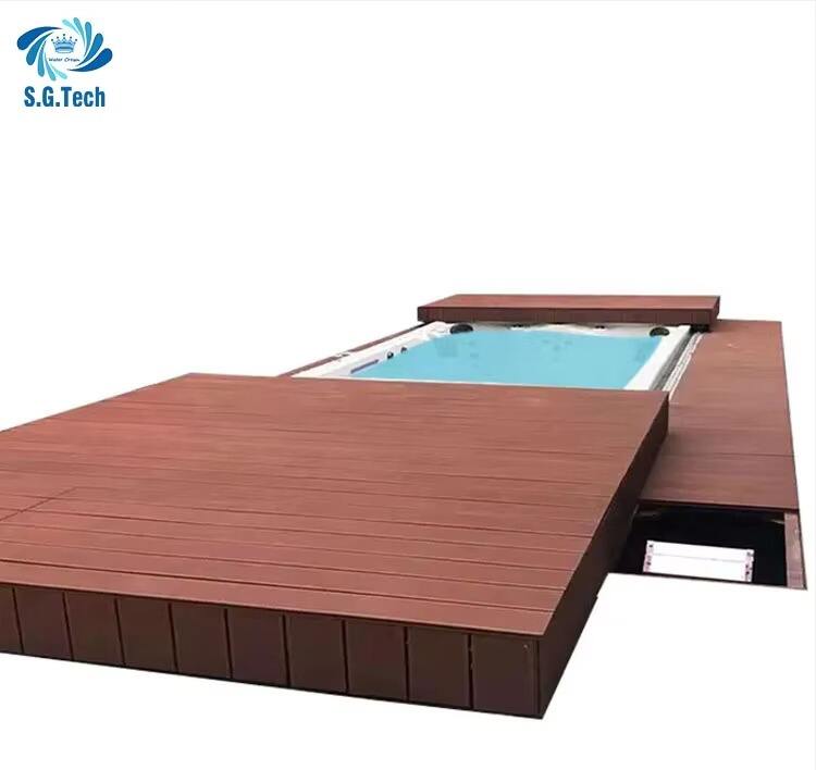 Customized Durable Stainless Steel Wood Deck Cover Automatic Sliding Pool Spa Child Remote Control Friendly Swimming Accessory details