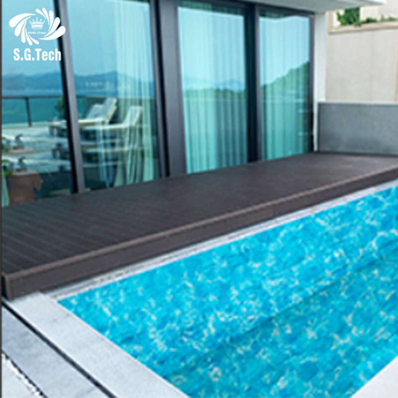 2025 ผ้าคลุมสระน้ำอัตโนมัติแบบเลื่อนที่พื้น ออกแบบตามความต้องการ สำหรับสระว่ายน้ำกลางแจ้ง SS304 สำหรับสปาจาคูซี่