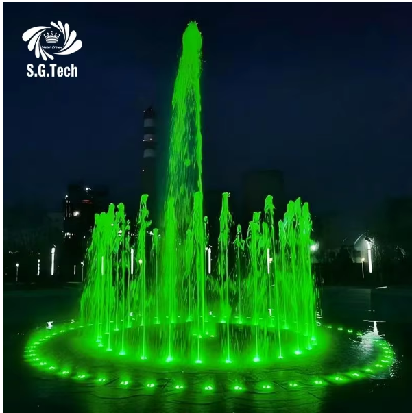 Water Crown Small Music Dance Fountain with LED Lights Modern Stainless Steel 304 for Outdoor Garden/Lake/pond