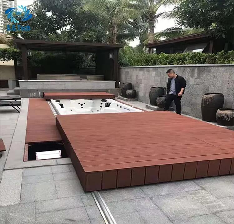 Customized Durable Stainless Steel Wood Deck Cover Automatic Sliding Pool Spa Child Remote Control Friendly Swimming Accessory details