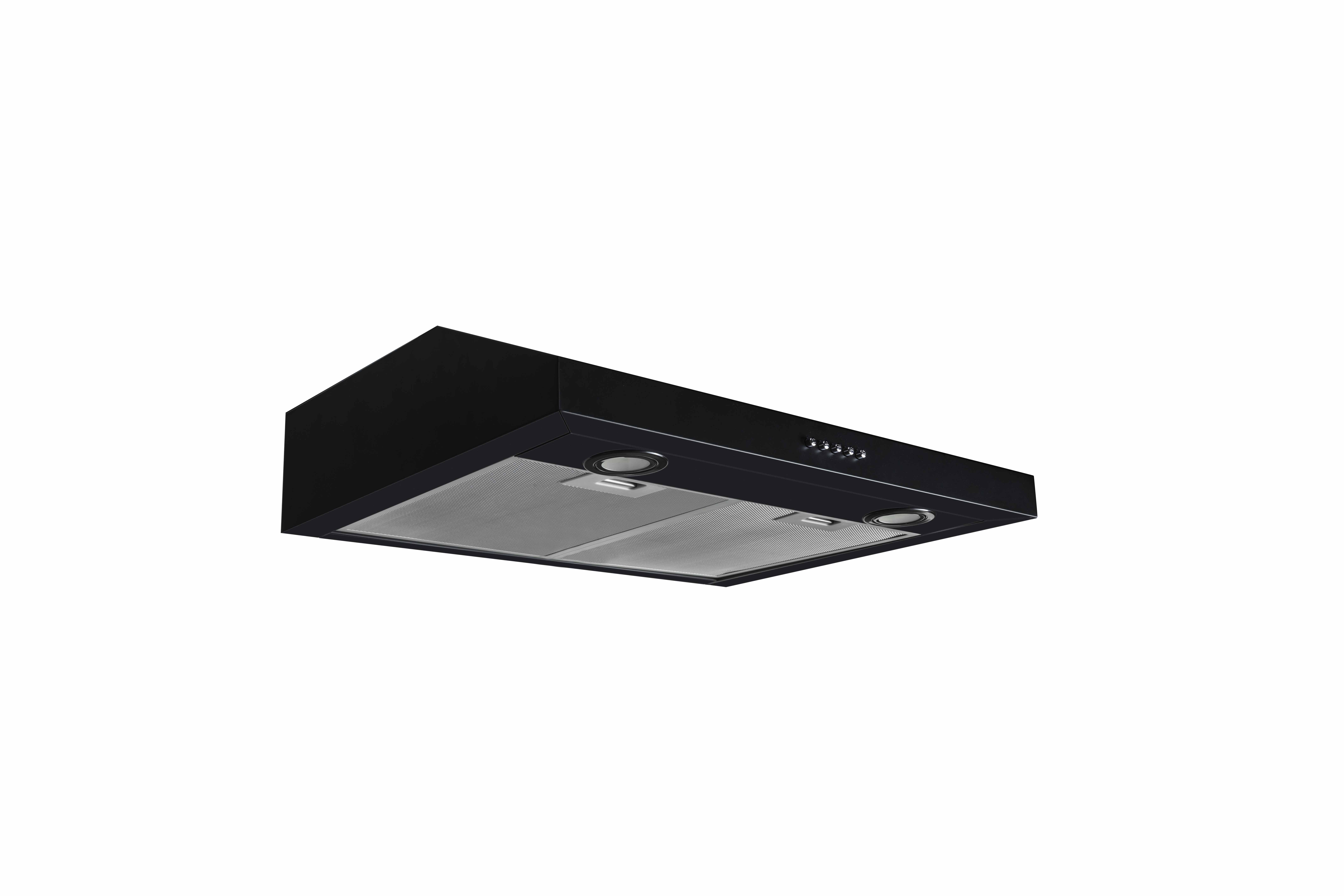 300-CFM Under-Cabinet Electric Range Hood for Kitchen Exhaust US black Stainless Steel Vented Rear Duct for Household Use