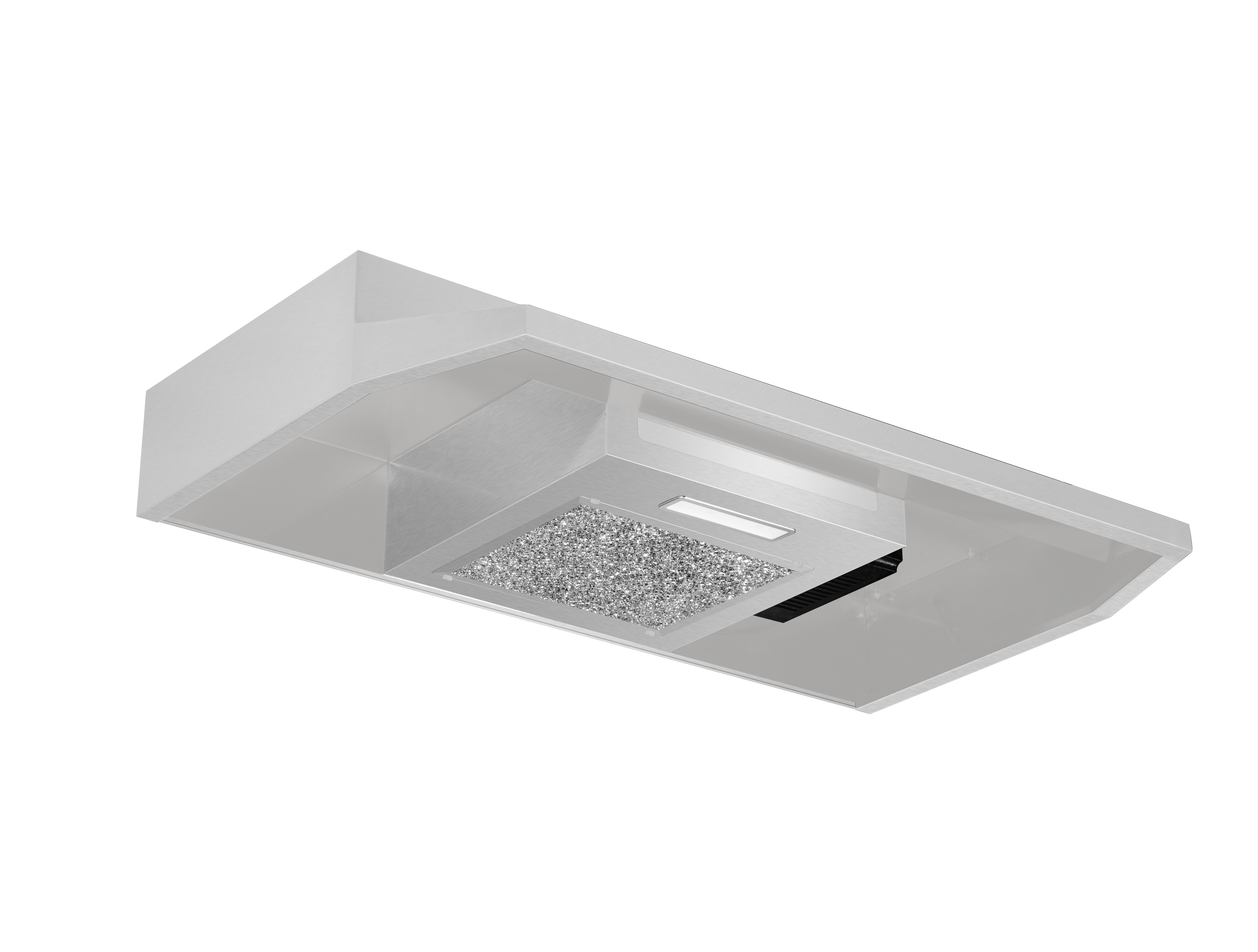 Modern Minimalist Stainless Steel Slim Under Cabinet Kitchen Range Hood Baffle Filter Electric Vented for Hotel Household Use