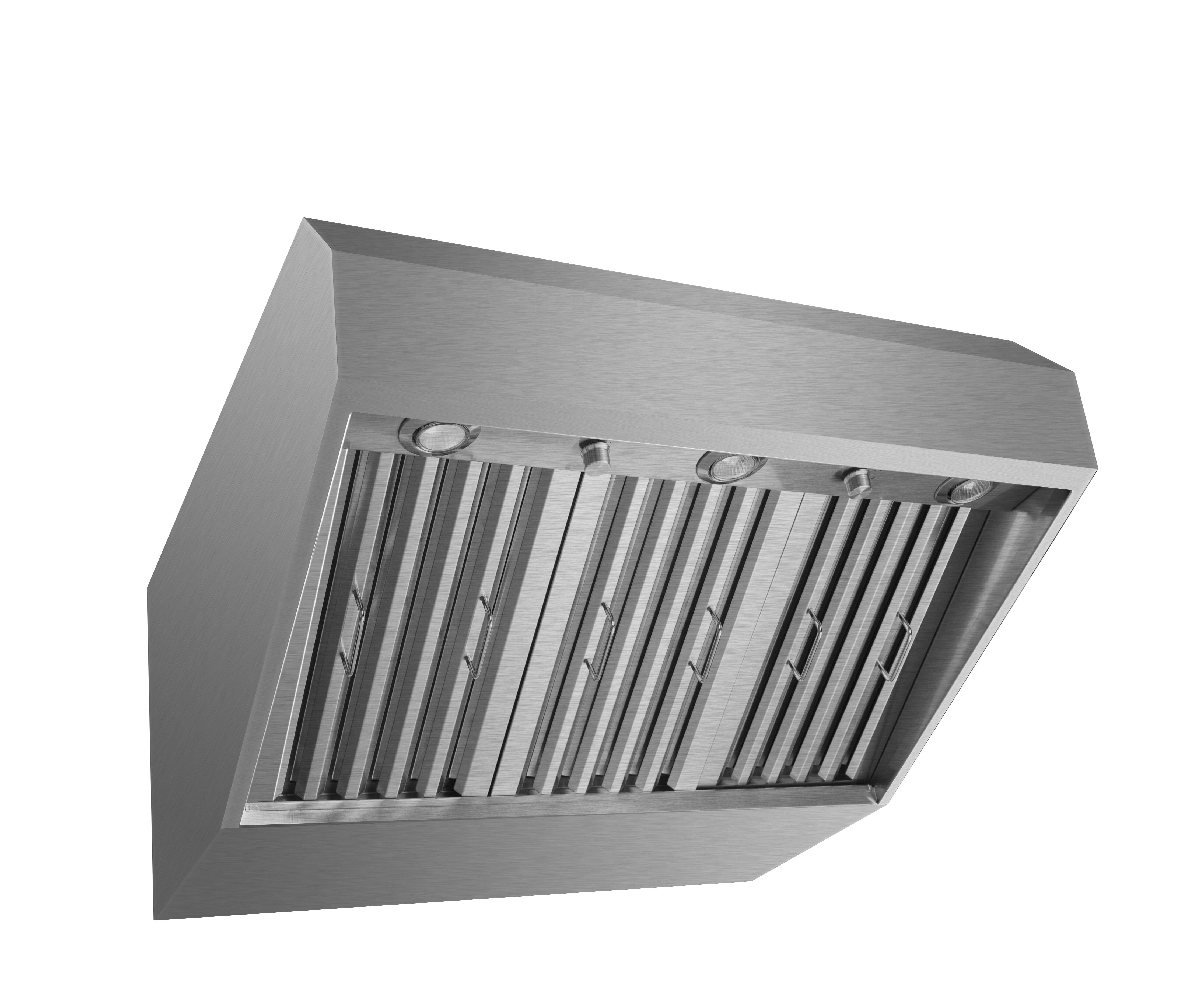 Hotte de cuisine professionnelle grande cheminée en acier inoxydable pour cuisine ou extérieure avec cuisinière au gaz/électrique, éclairage LED pour les maisons