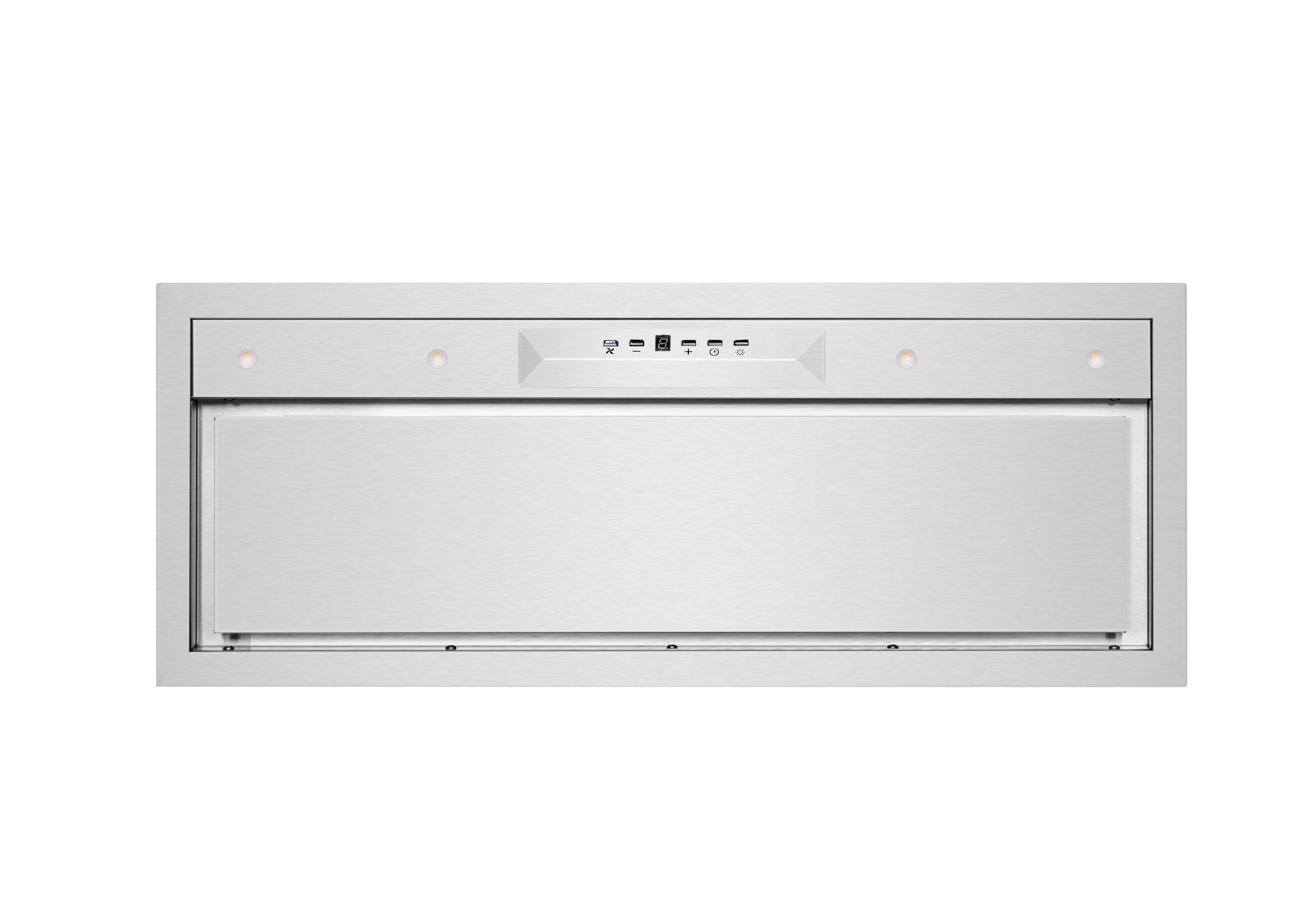 Modern Built-In Electric Stainless Steel Baffle Vented Exhaust Range Hood High Airflow Chimney Design Household Commercial Use