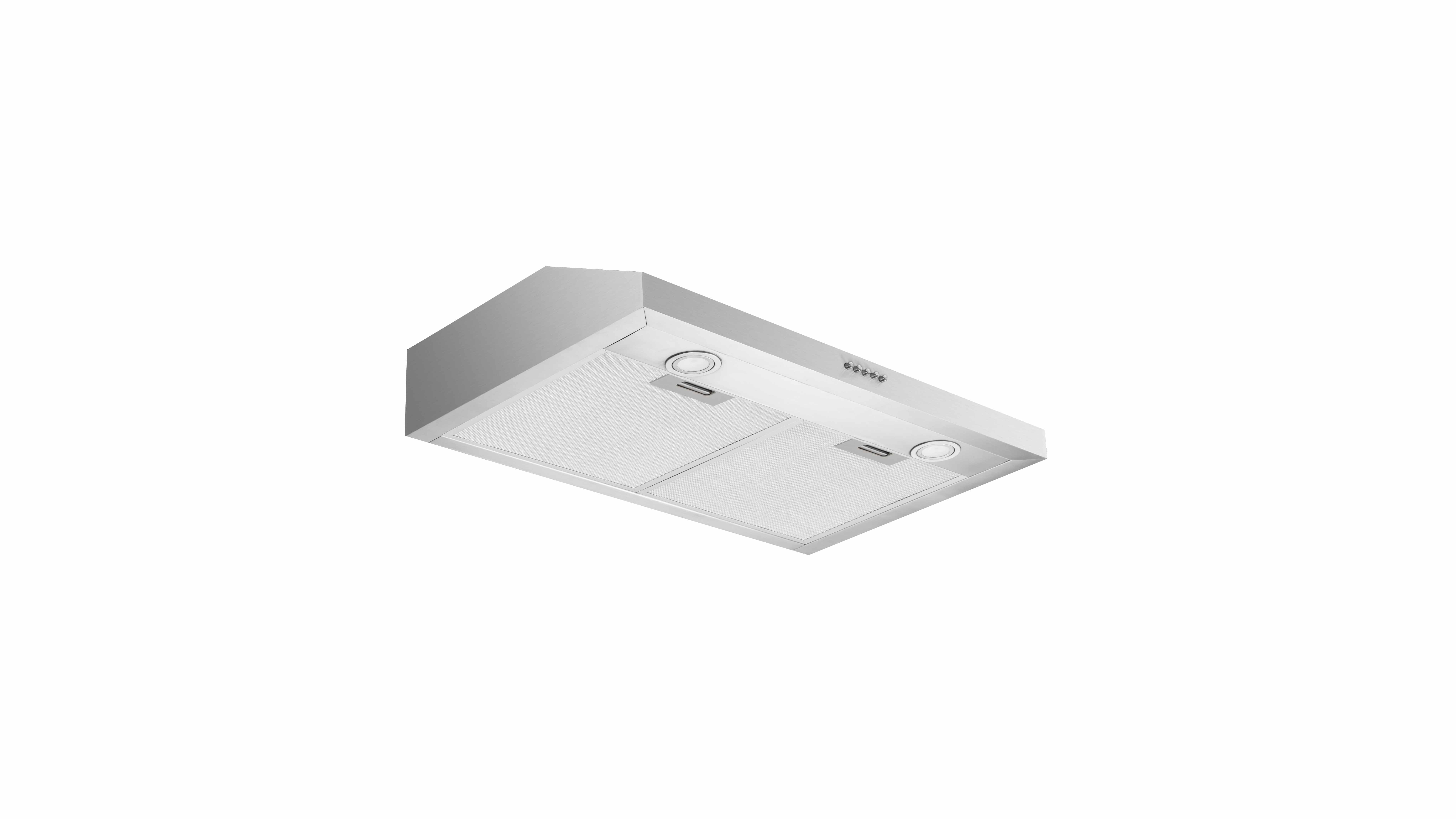 300-CFM Range Hood Under-Cabinet Electric Kitchen Exhaust Stainless Steel Vented Rear Duct for Household Use