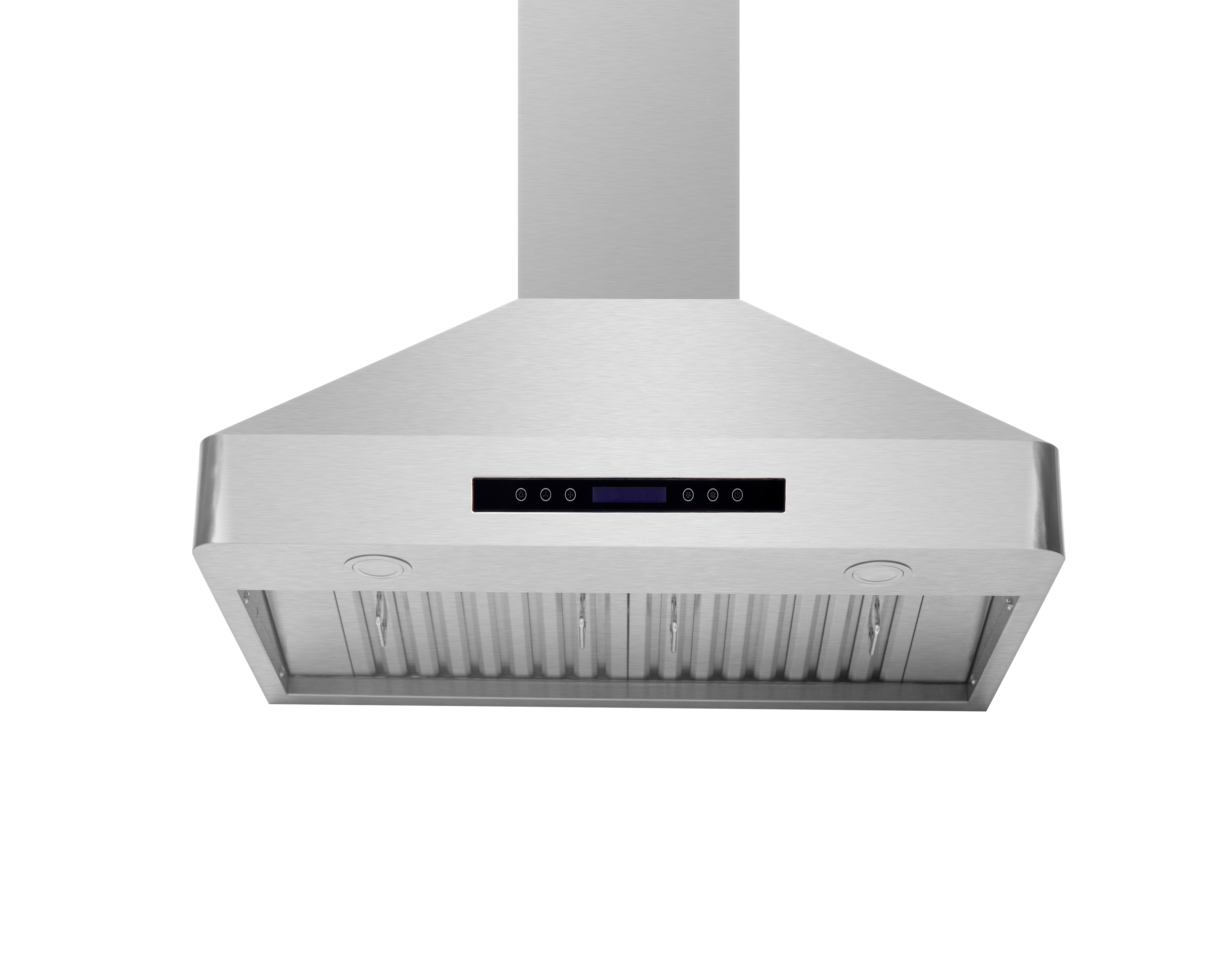 ステンレス鋼製LEDライト付き電動アイランドスタイル壁掛けレンジフード、換気機能付きアメリカプラグ、家庭用