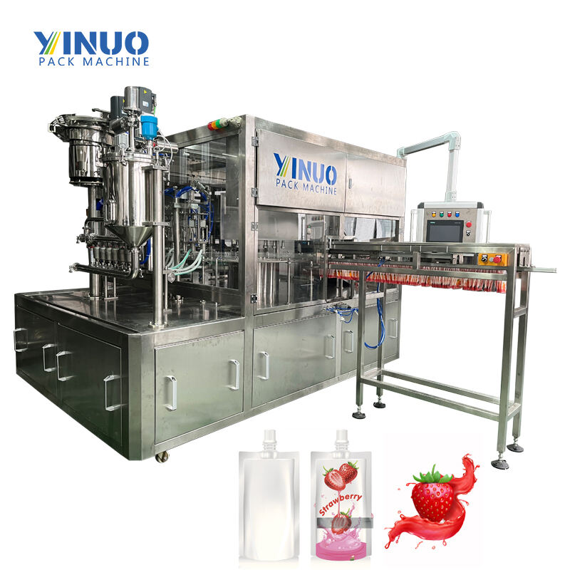 LG-XGX400 Automatic Rotation Liquid Paste Jams Jelly Baby Food Spout Stand-up Pouch Bag Filling Capping Packaging Machine