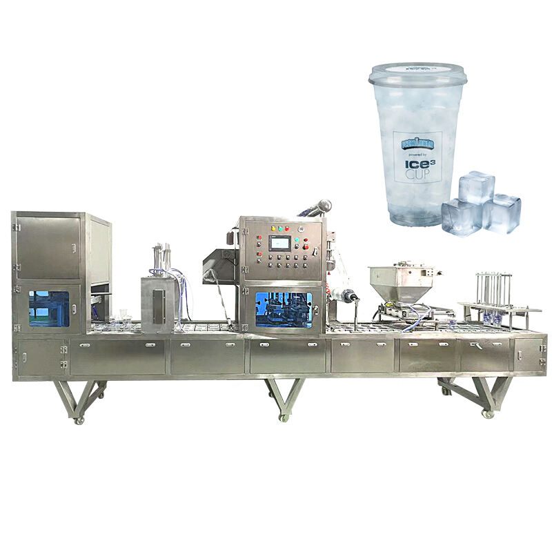 Yijianuo Machinery 2 4 6 8 Lines Ice Cube Cup Awtomatikong Filling Sealing Packing Machine