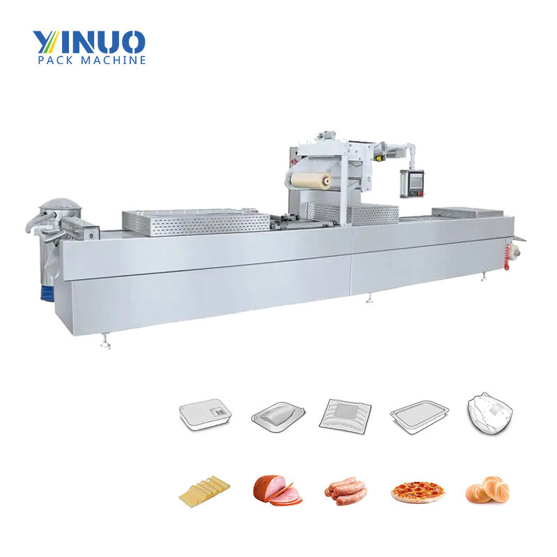 Automatic thermoforming vacuum food packing machine