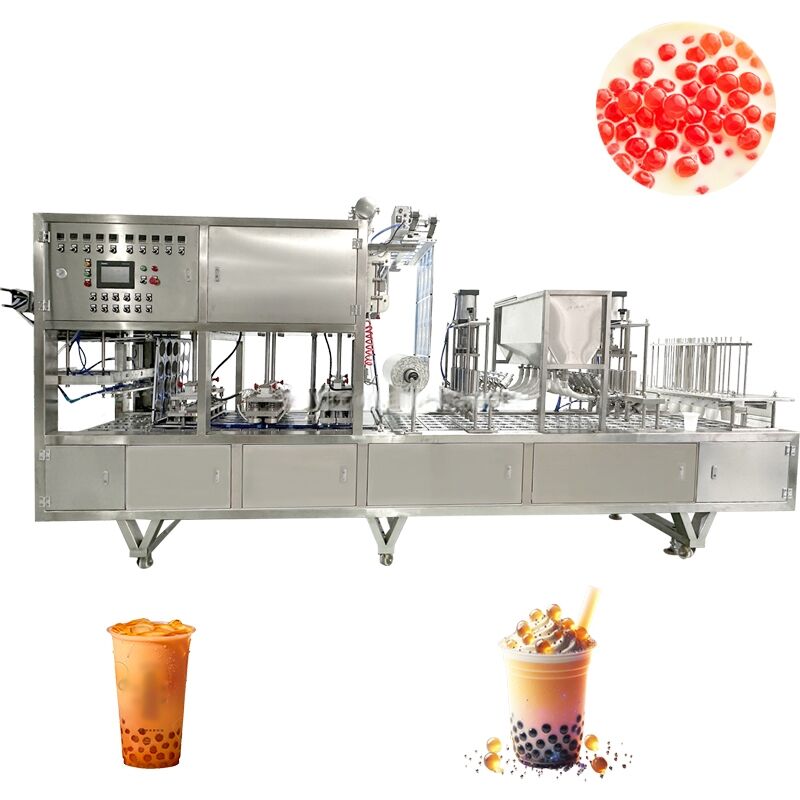 Macchina di Confezionamento Industriale per Cibo Boba Popping Ball Cup Riempimento e Sigillaggio