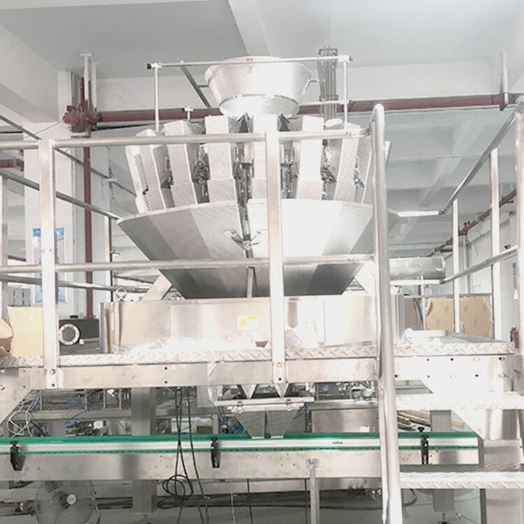 Mutlihead weigher cup tray filling sealing packing machine for ice cube chips candies popcorns