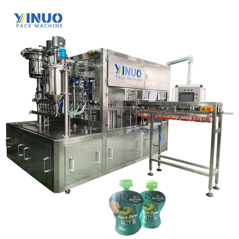  High Quality Fruit Puree Fully Automatic Nozzle Pouch Bag Filling And Sealing Machine 