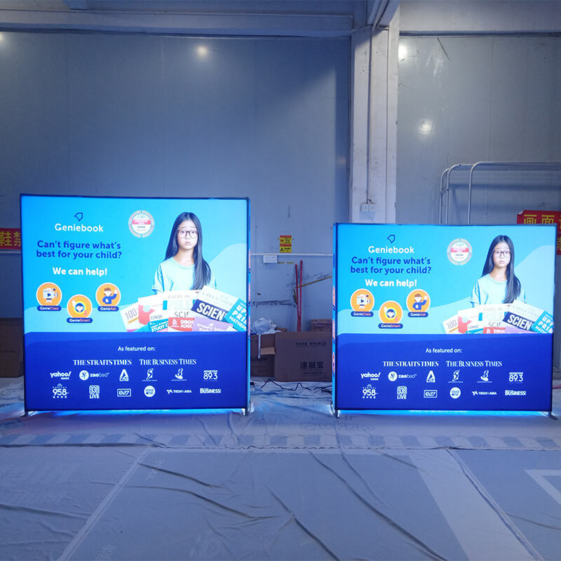Small 1*1m/1.5*1.5m/1*1.5m Aluminum Alloy Advertising Tension Fabric Portable Exhibition LED Pop up Backdrop Light Box  