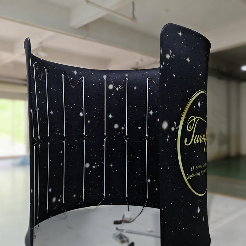 The Oval C Photobooth Enclosure 360 photo Booth backdrop with led light