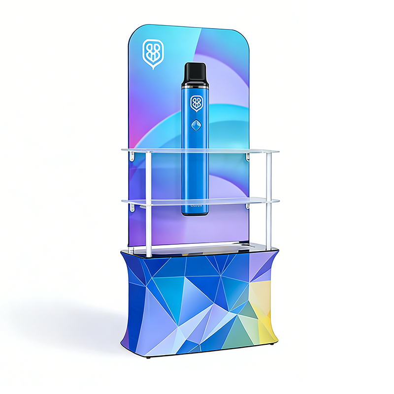  Waveline Triangle Counter Tower Kit Trade Show Display Tower Aluminum Shelves