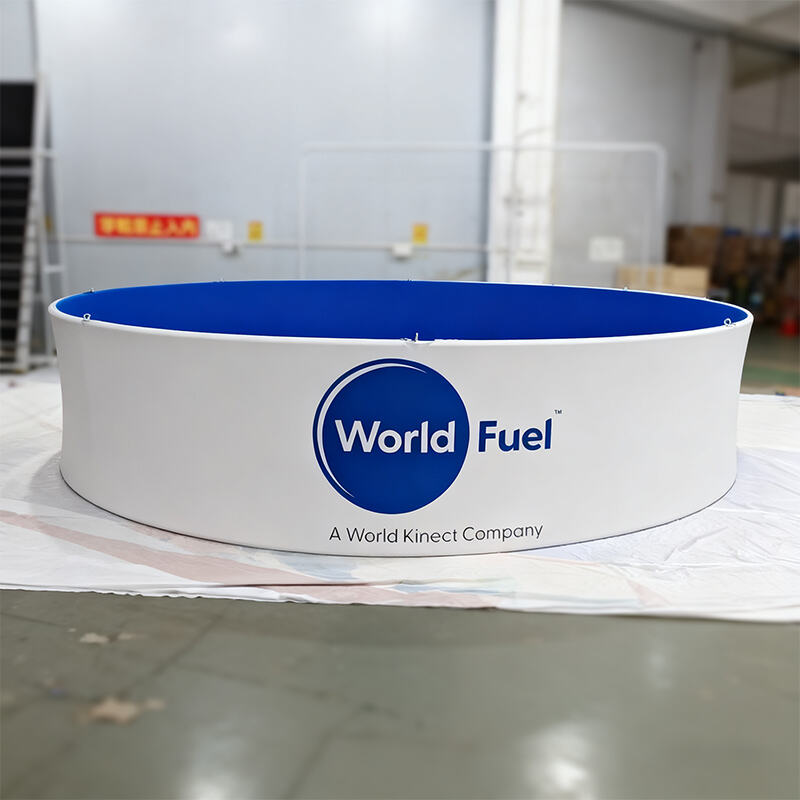 Aluminum Circle Tension Fabric Hanging Banner Exhibition Trade Show Booth Hanging Ceiling Banner