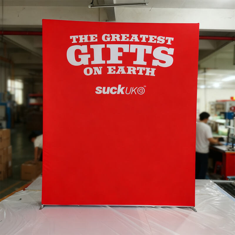 Portable Straight Media Wall Pillow Case Backdrop Exhibition Display Stand– Square Corners