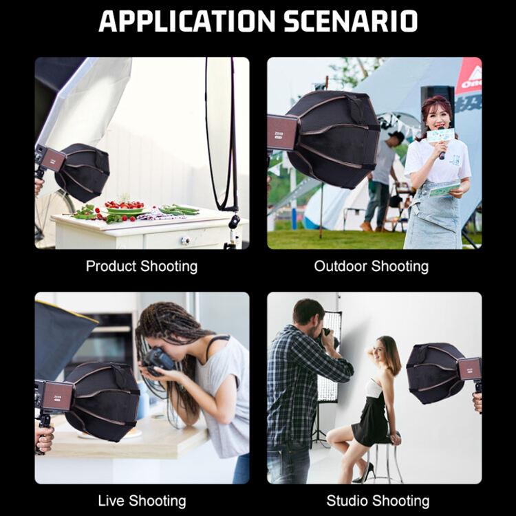 ZSYB Handheld Folding Portable Borong Bucket 40cm Photographic Live Flash External Light Quick Softbox for W40B/W20B