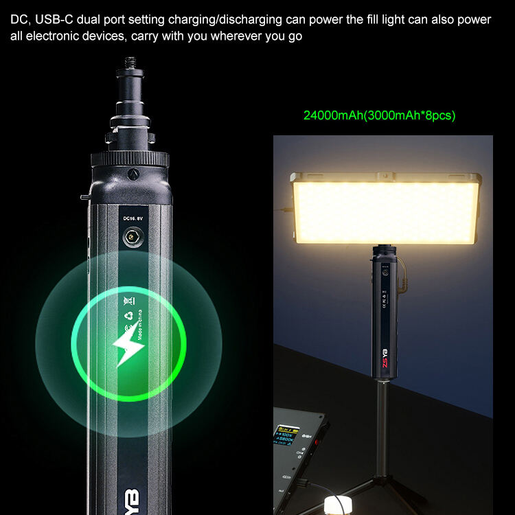 ZSYB D100 Battery Grid Type C USB-A PD100w Output Power Bank for Video Fill Light