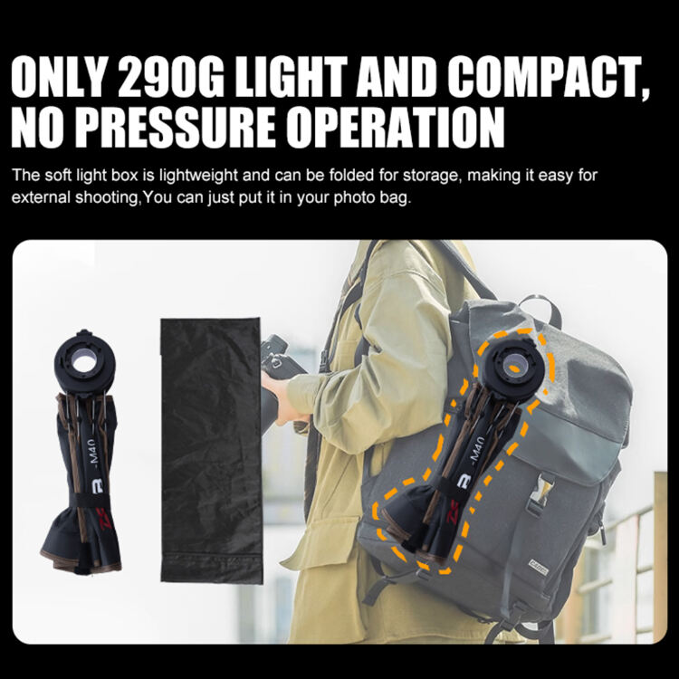 ZSYB Handheld Folding Portable Borong Bucket 40cm Photographic Live Flash External Light Quick Softbox for W40B/W20B