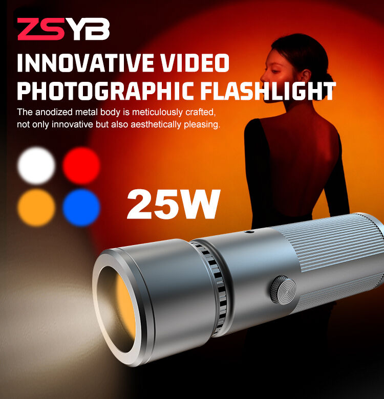 4 Light Colors with 1/4'' Thread Camera Flashlight 4600MAH 25w Mini Rechargeable Ambient Photography Lighting