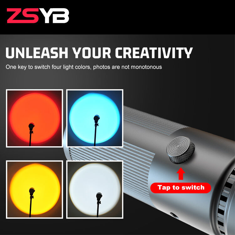 4 Light Colors with 1/4'' Thread Camera Flashlight 4600MAH 25w Mini Rechargeable Ambient Photography Lighting