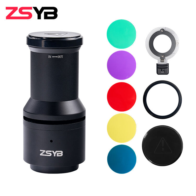 ZSYB YF-60 MINI Mount Metal Optical Condenser Gobo Projector for Photography Spot Light Snoot