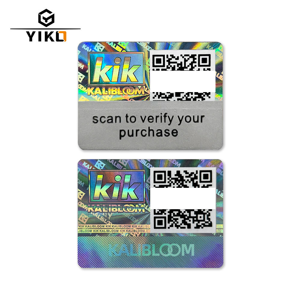 Custom Authenticity Laser Vinyl Scratch Off Layer Security Stickers Features With Qr Code Tamper Evident Hologram Adhesive Label