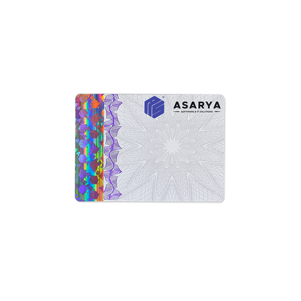 Adhesive Authentic Hologram label with Guilloche rosette