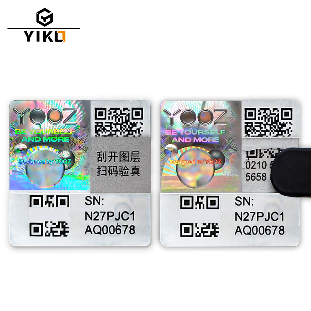 Custom Holographic Security Label Scrape Qr Code Scratch Off Stickers Glossy Silver Adhesive Authenticity 3D Hologram Sticker